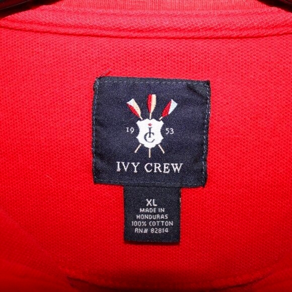 Ivy Crew Striped Polo Shirt XL Red Classic Cotton Preppy Casual Golfcore - Picture 3 of 5